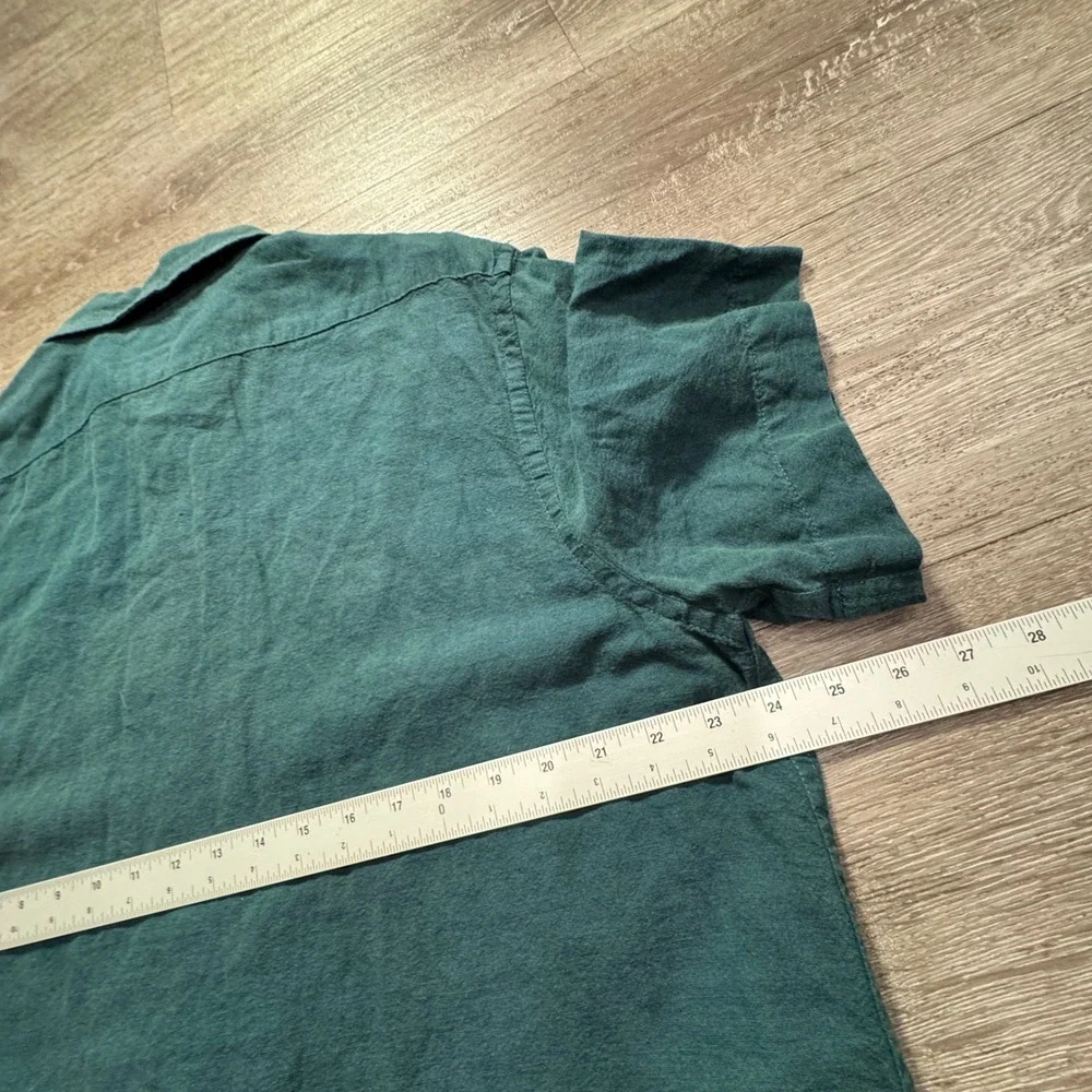 Banana Republic Shirt Mens XL Green Linen Cotton Slim Fit Summer Vacation Casual